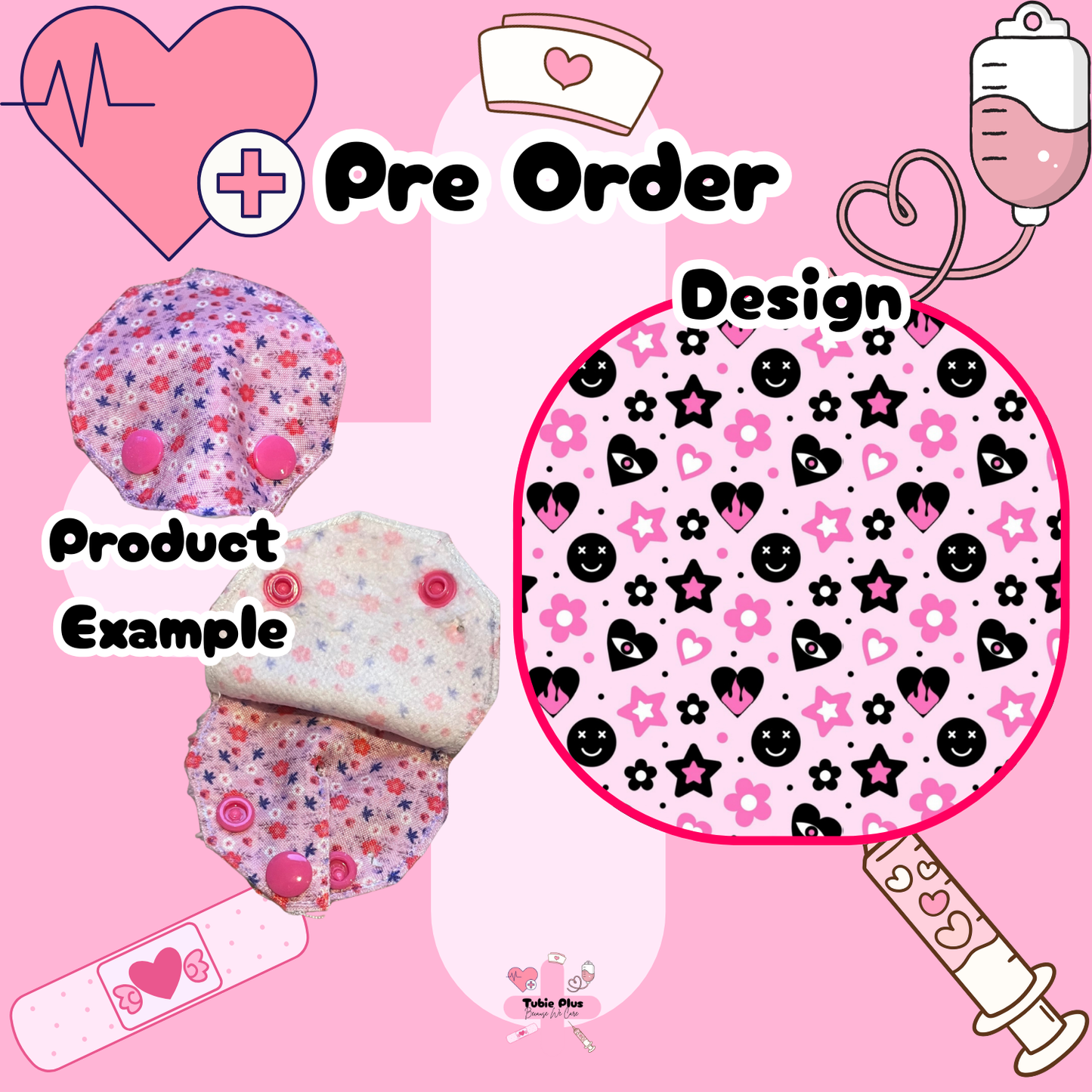 Pink Goth Covered Tubie Pad