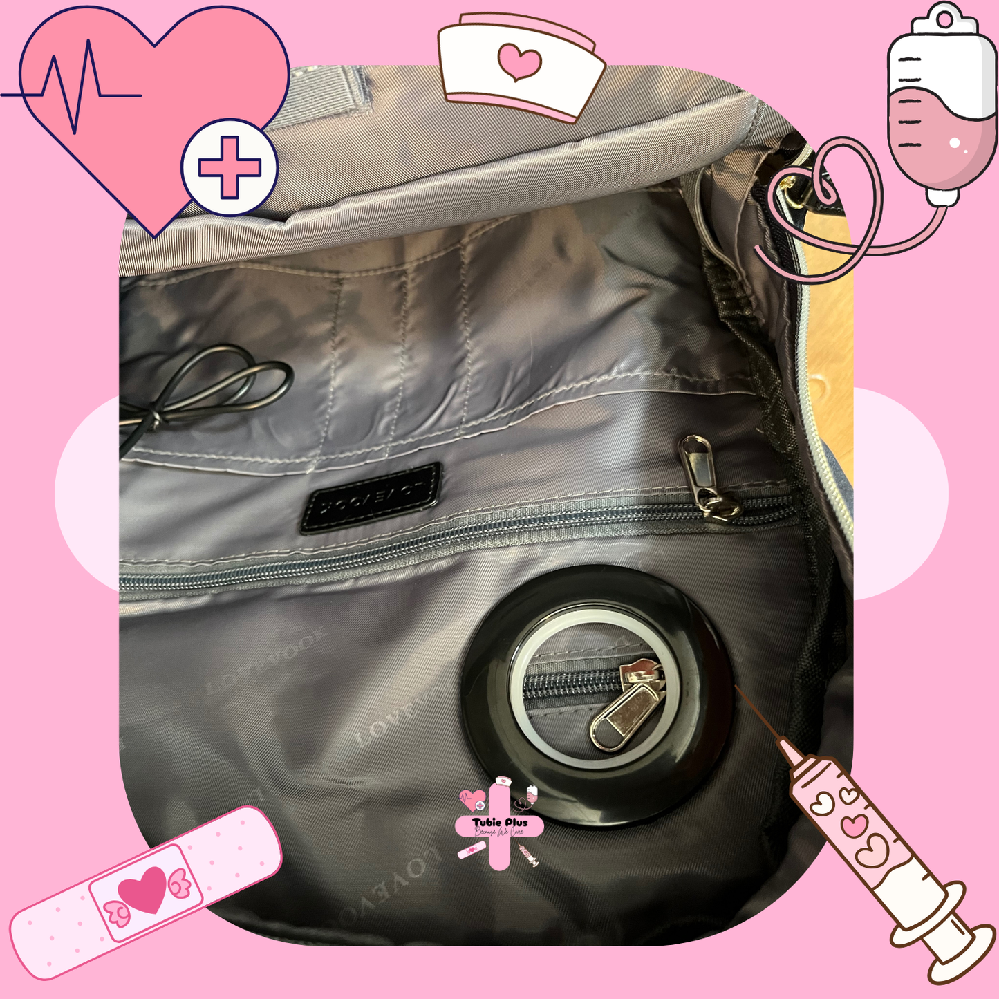 Purple & Black Tube Backpack, Tubie Backpack, Adapted Backpack