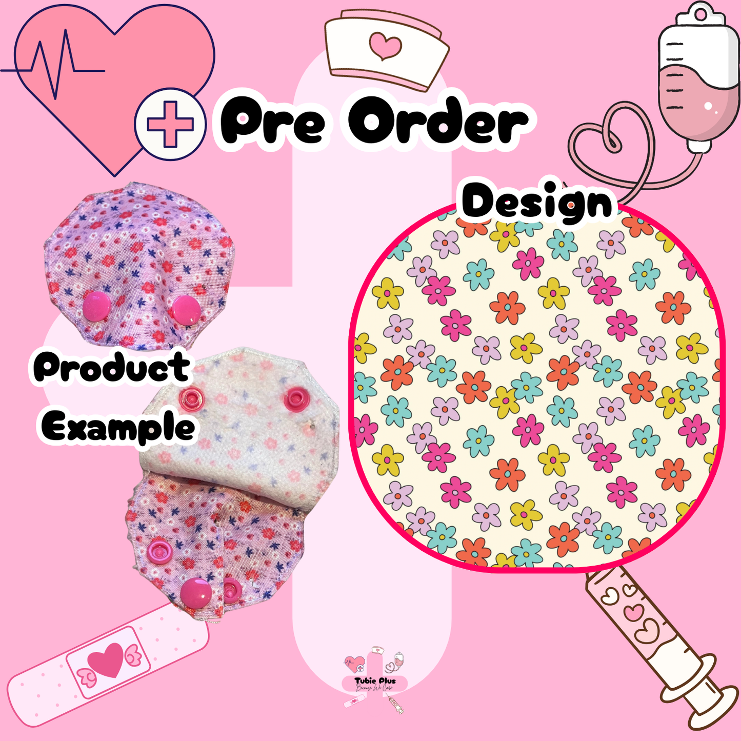 Retro Flower Covered Tubie Pad