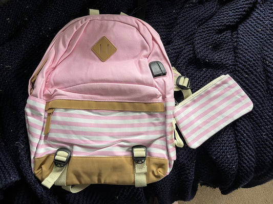 Pink Stipe Tube Backpack, Tubie Backpack, Adapted Backpack