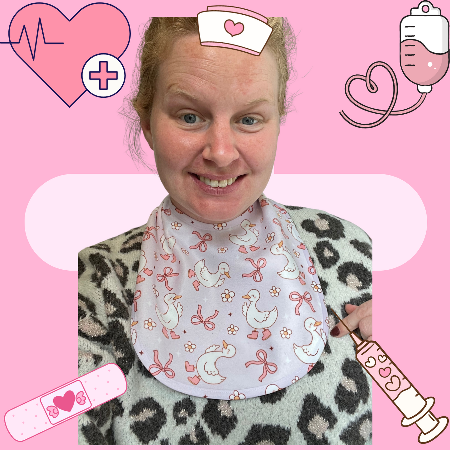 Pink Welly Goose Fleece Bib