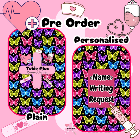 Neon Butterfly Black Notebook