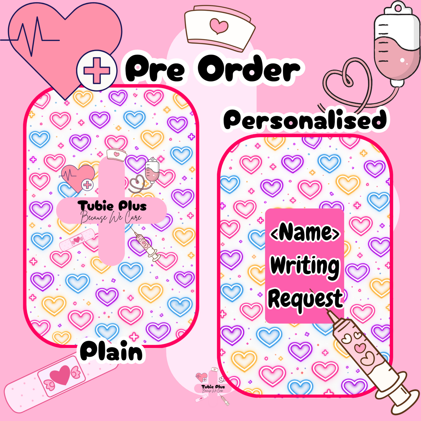 Neon Heart White Notebook