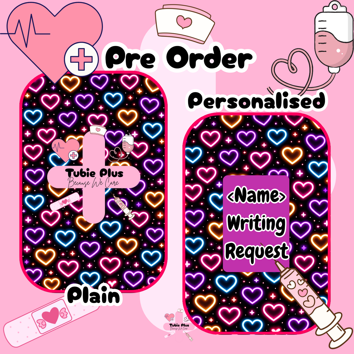 Neon Heart Black Notebook
