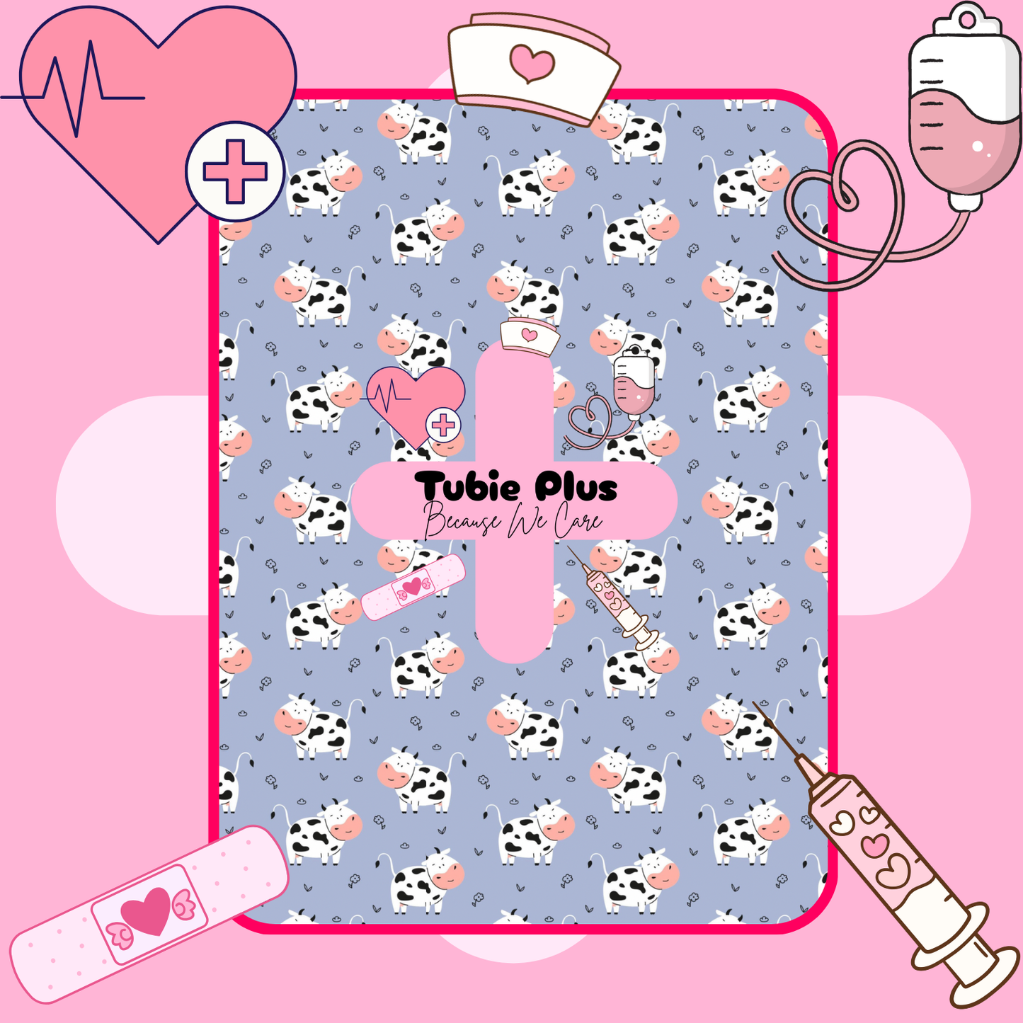 Daisy Cow Blue 2 in 1 Syringe Roll & Med Mat