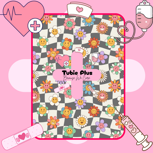 Check Floral Tubie Scrunchie