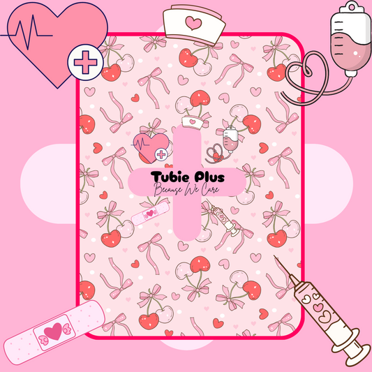 Cherry Bow Tubie Scrunchie