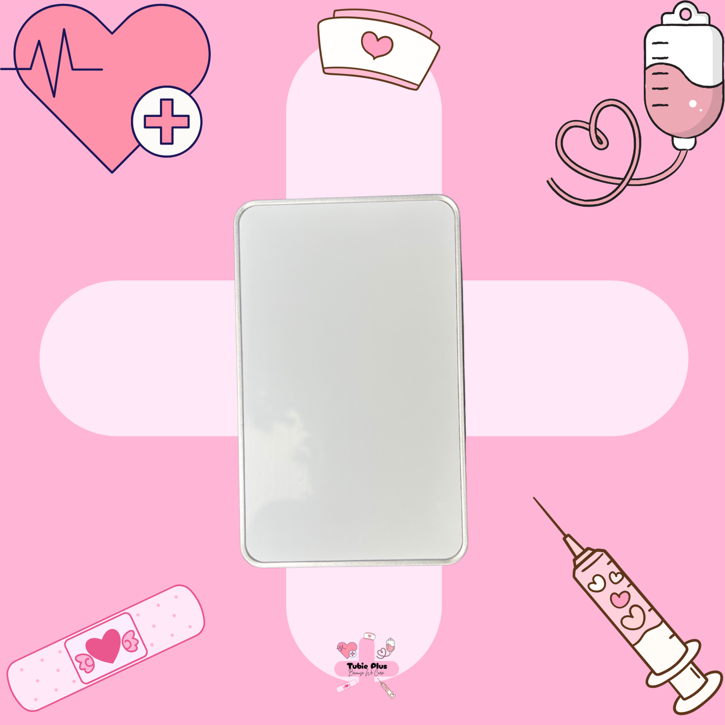 Personalised  Silver/White Storage | Tubie Metal Tin