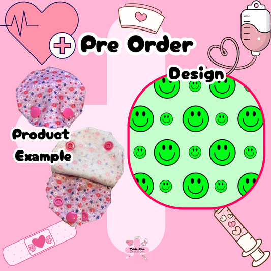 Green Smiley Covered Tubie Pad