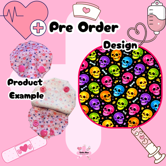 Neon Skull Covered Tubie Pad