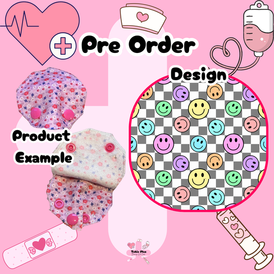 Pastel Smiley Check Covered Tubie Pad