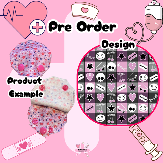 Pink Goth Check Covered Tubie Pad