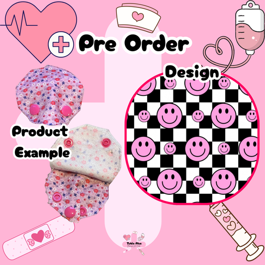 Pink Smiley Check Covered Tubie Pad