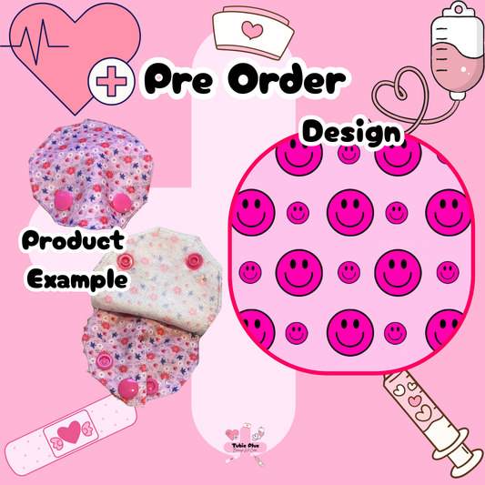 Pink Smiley Covered Tubie Pad