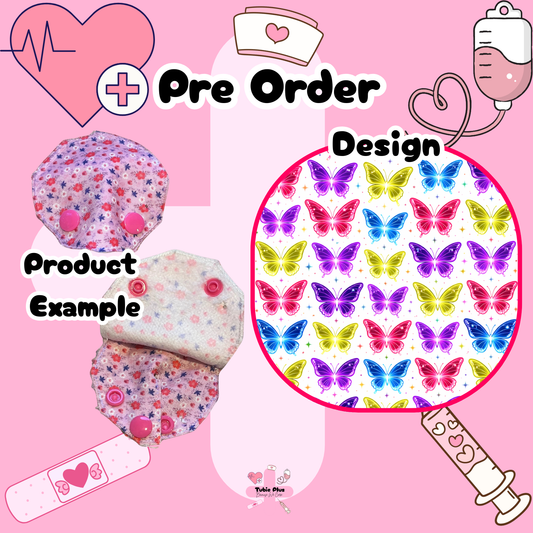 Neon Butterfly White Covered Tubie Pad