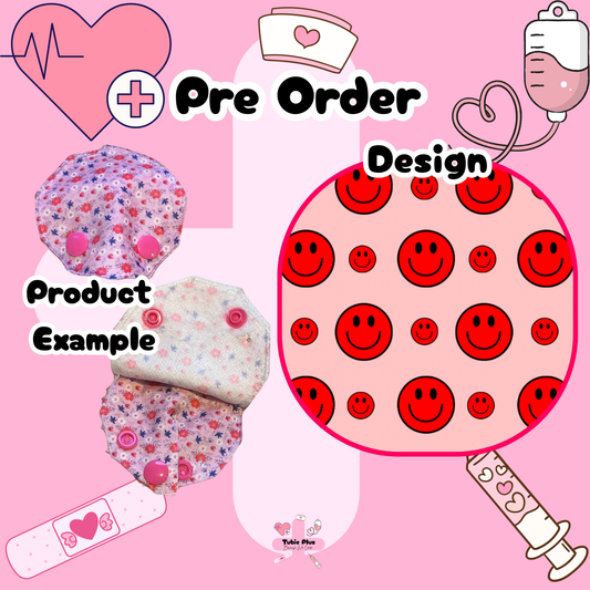 Red Smiley Covered Tubie Pad