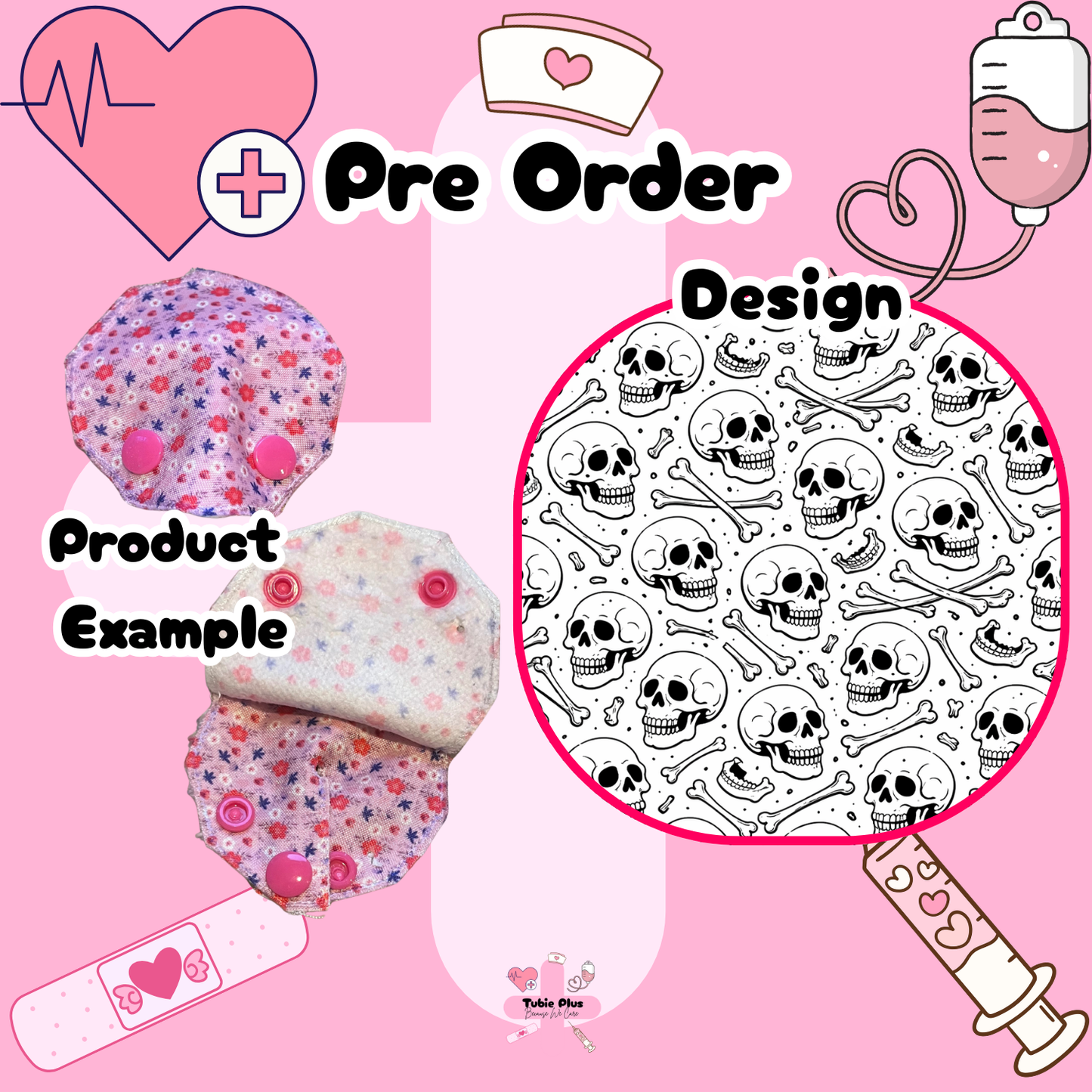Skull & Bones Covered Tubie Pad