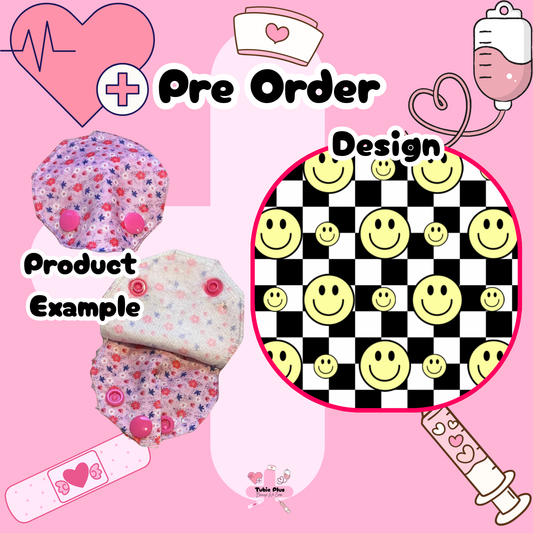 Yellow Smiley Check Covered Tubie Pad