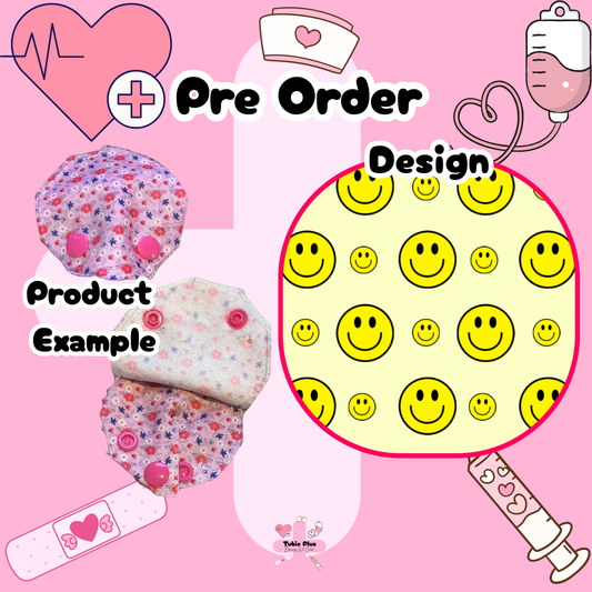 Yellow Smiley Covered Tubie Pad