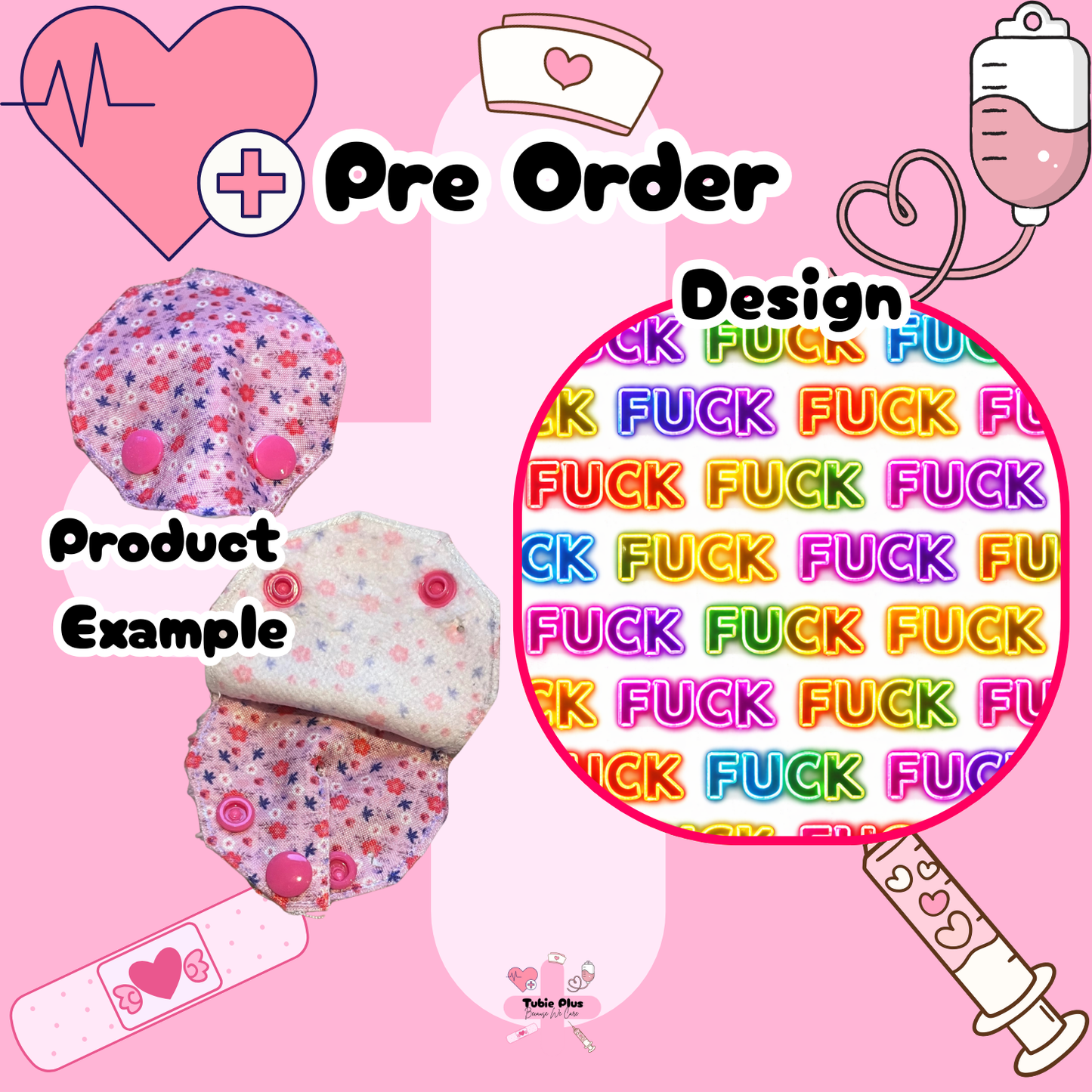 Neon F&@k Covered Tubie Pad