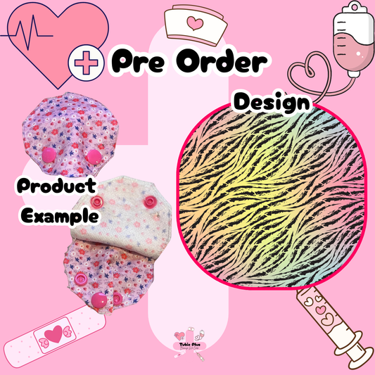 Rainbow Zebra Print Covered Tubie Pad