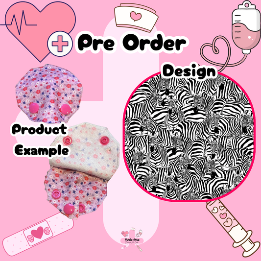 Zebra Crowd Print Covered Tubie Pad