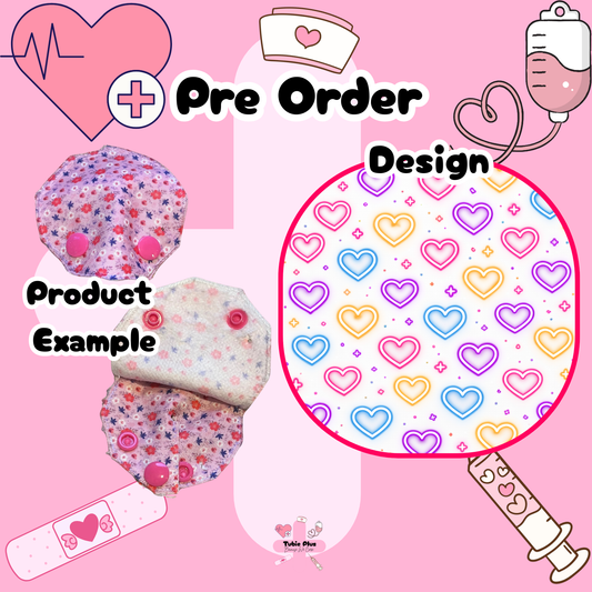 Neon Heart White Covered Tubie Pad