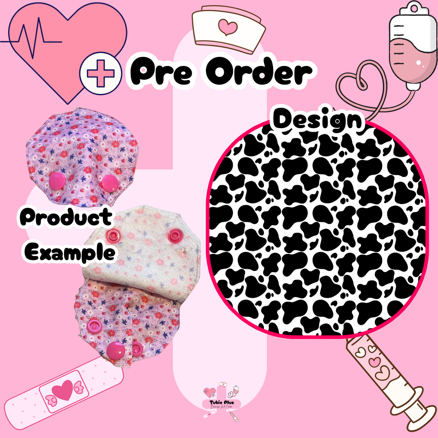 Cow Print Covered Tubie Pad