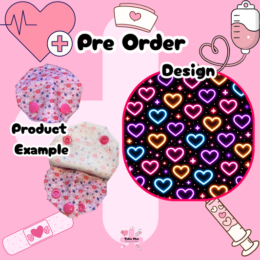 Neon Heart Black Covered Tubie Pad