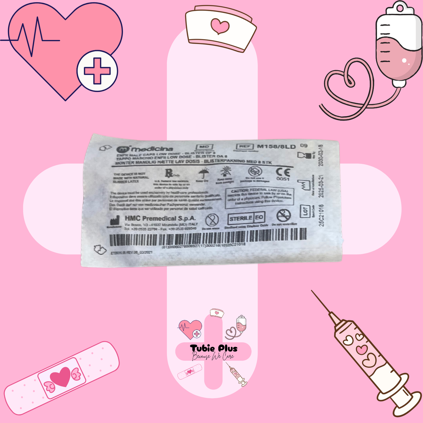 ENFit Cap Sterile Pack of 8