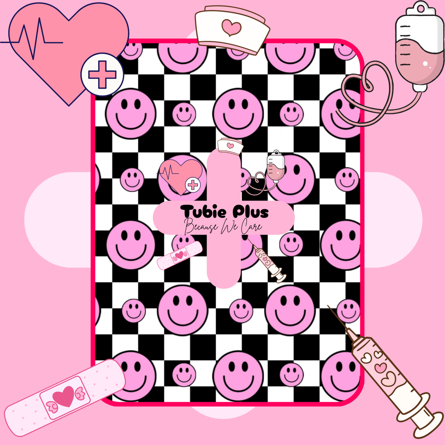 Pink Check Smiley Tubie Products