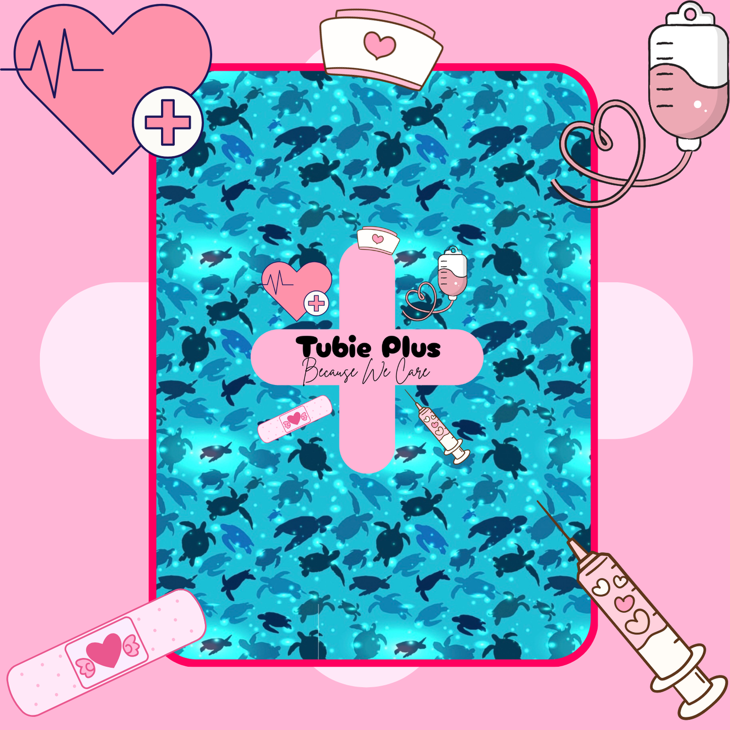 Blue Sea Turtle Tubie Scrunchie