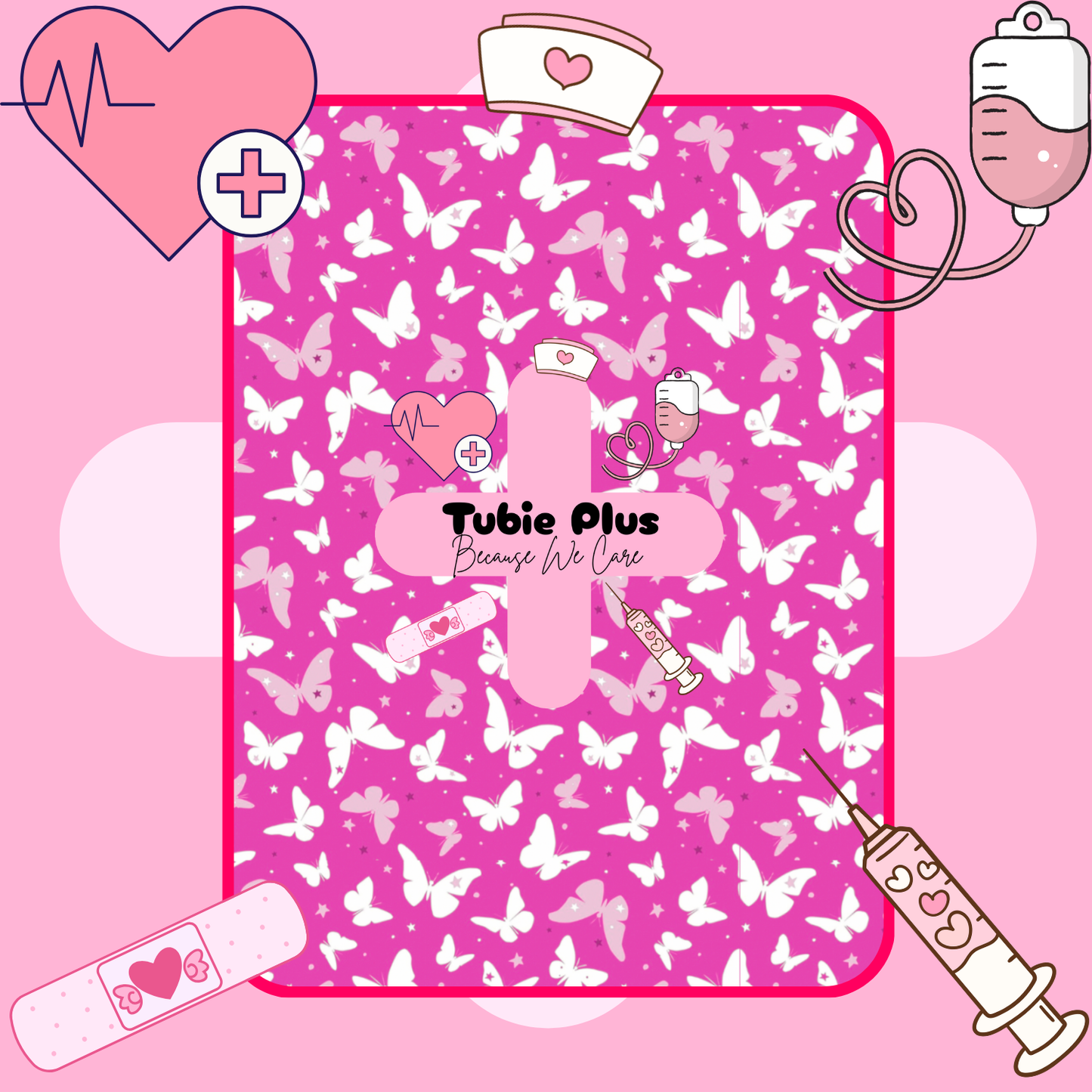 Dark Pink Butterflies Tubie Products
