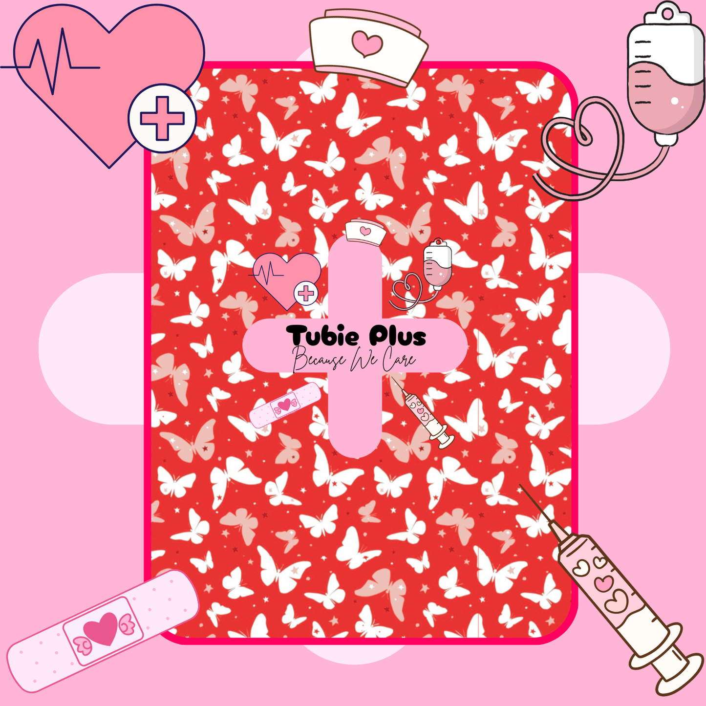 Dark Red Butterflies Tubie Products