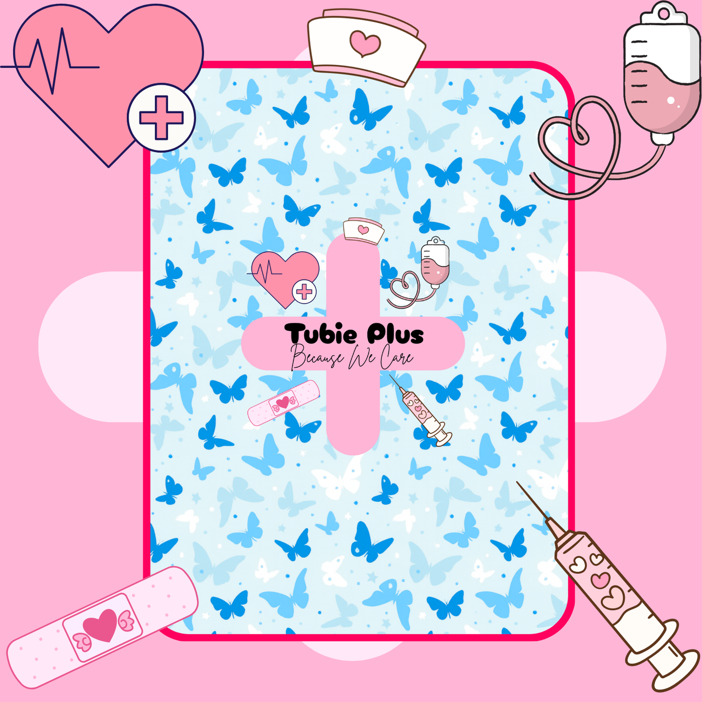 Light Blue Butterflies Tubie Products