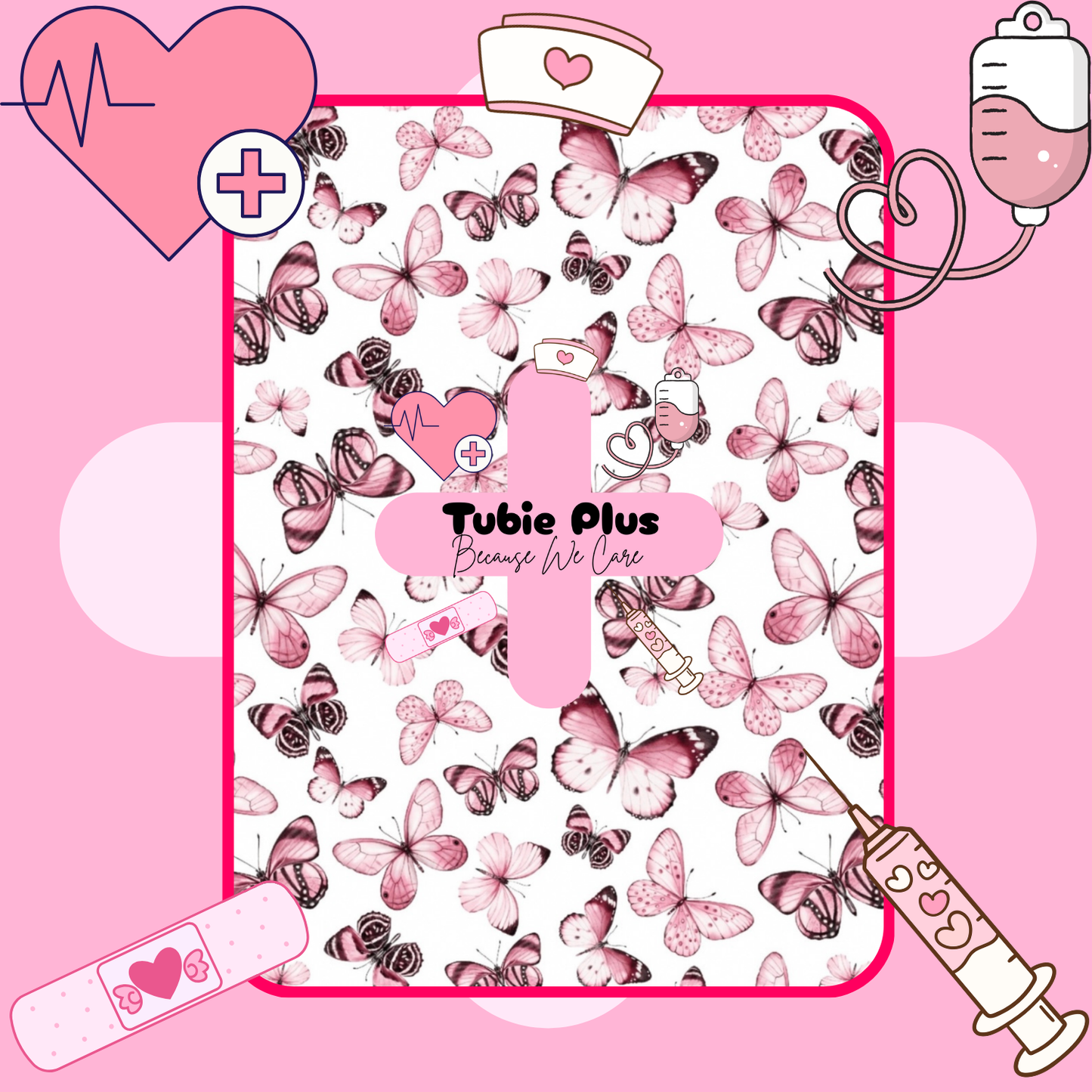 Boho Pastel Pink Butterflies Tubie Products