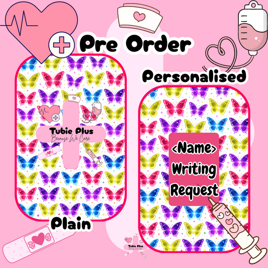 Neon Butterfly White Notebook
