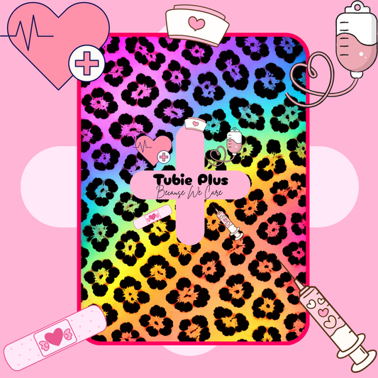 Airbrush Neon Leopard Print Tubie Scrunchie