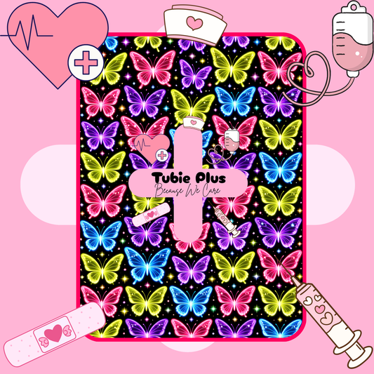 Neon Butterfly Black Tubie Scrunchie