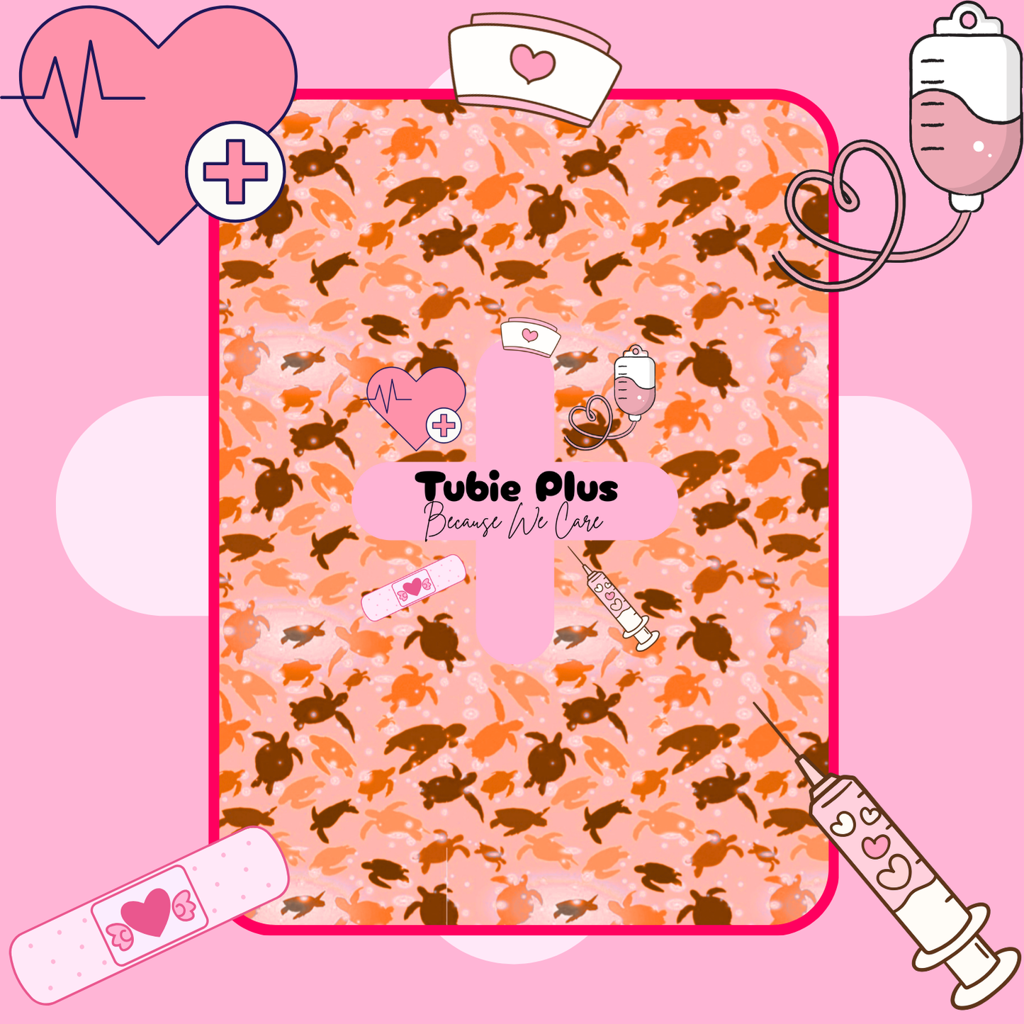 Orange Sea Turtle Tubie Scrunchie