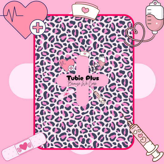 Pink Leopard Print 2 in 1 Syringe Roll & Med Mat