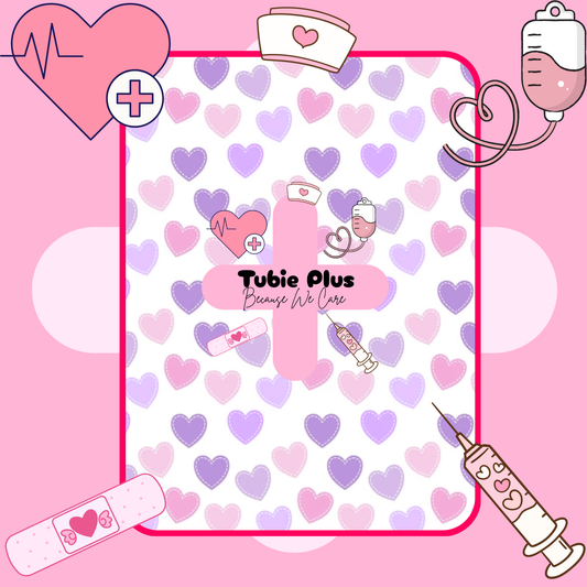 Pink & Purple Hearts Tubie Scrunchie