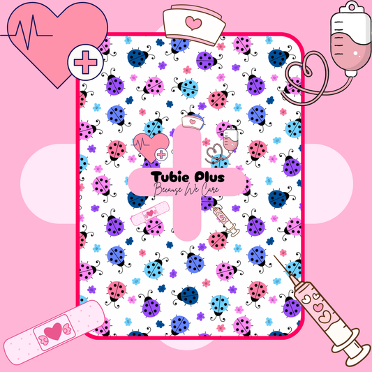 Pink & Purple Lady Bug 2 in 1 Syringe Roll & Med Mat