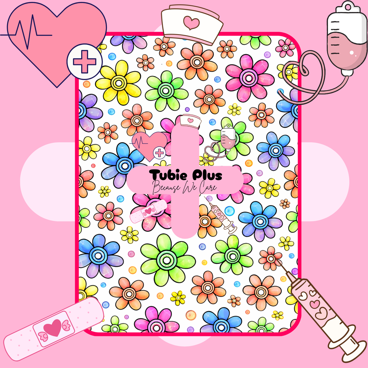 Colourful Spiral Daisy Tubie Scrunchie