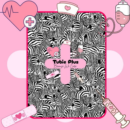 Zebra Crowd Print 2 in 1 Syringe Roll & Med Mat