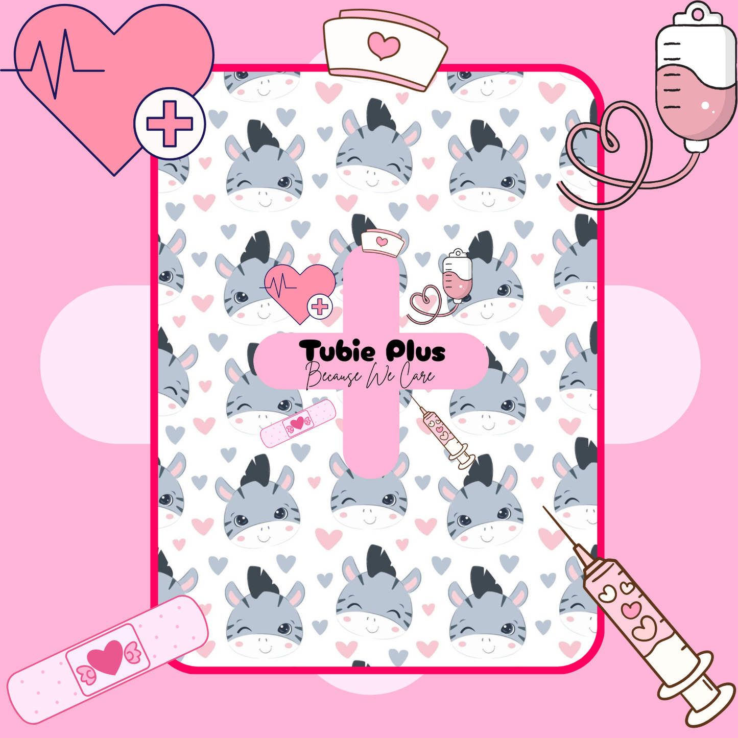 Cute Zebra Faces 2 in 1 Syringe Roll & Med Mat