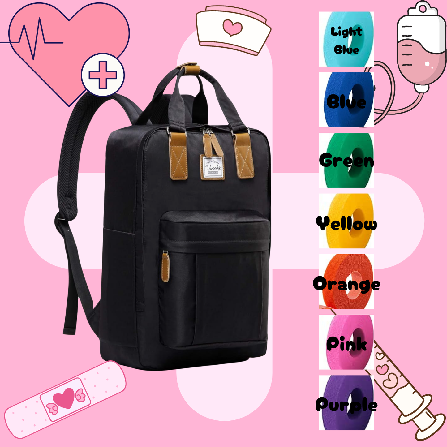 Black Vintage Tube Backpack, Tubie Backpack, Adapted Backpack