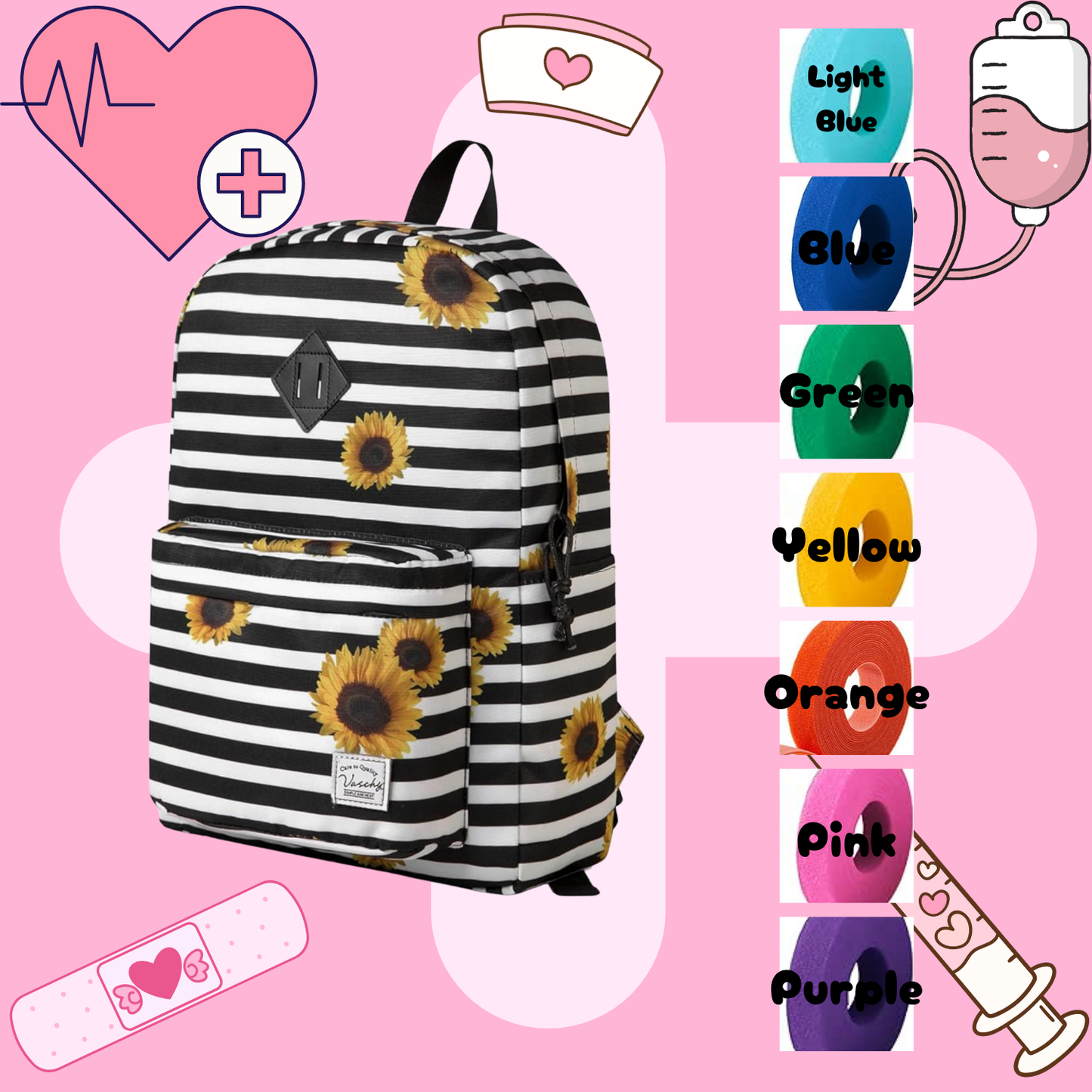 Sunflower Tube Backpack, Tubie Backpack, Adapted Backpack