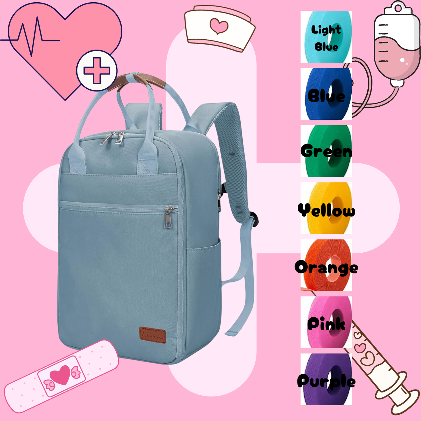 Hazel Blue Tube Backpack, Tubie Backpack, Adapted Backpack