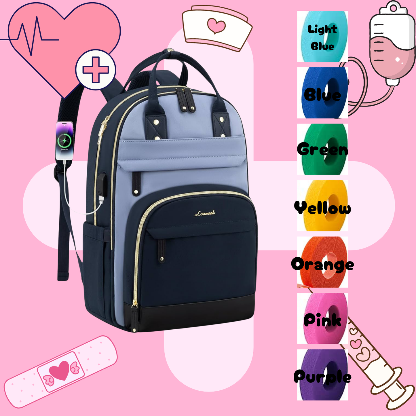 Blue & Black Tube Backpack, Tubie Backpack, Adapted Backpack